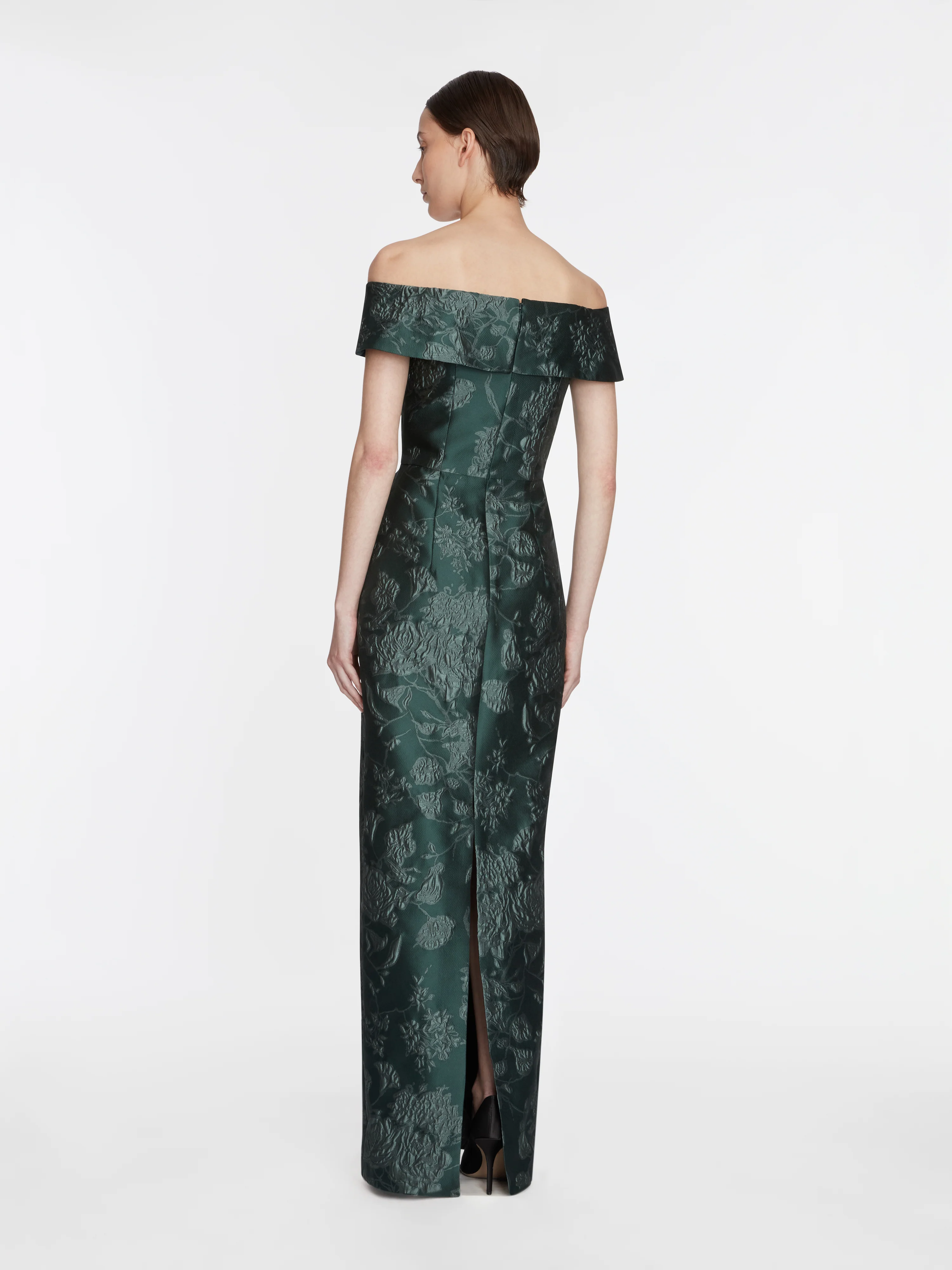 Aislinn Dress In Dark Green Graphic Floral - Image 4