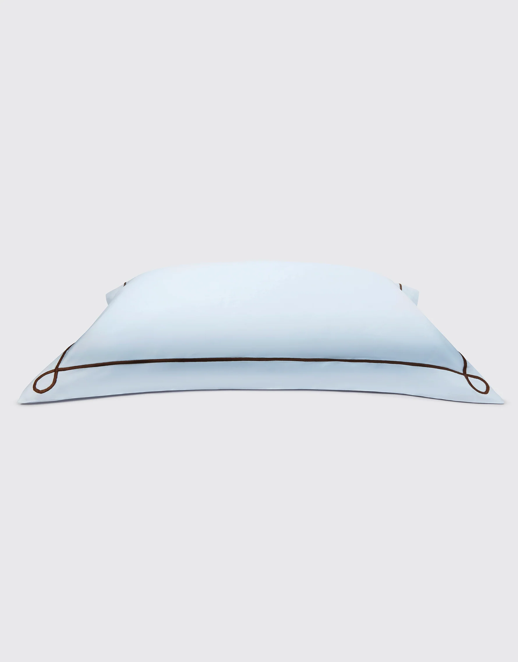 Arezzo Pillow Slip in Blue & Chocolate Cotton - Image 4