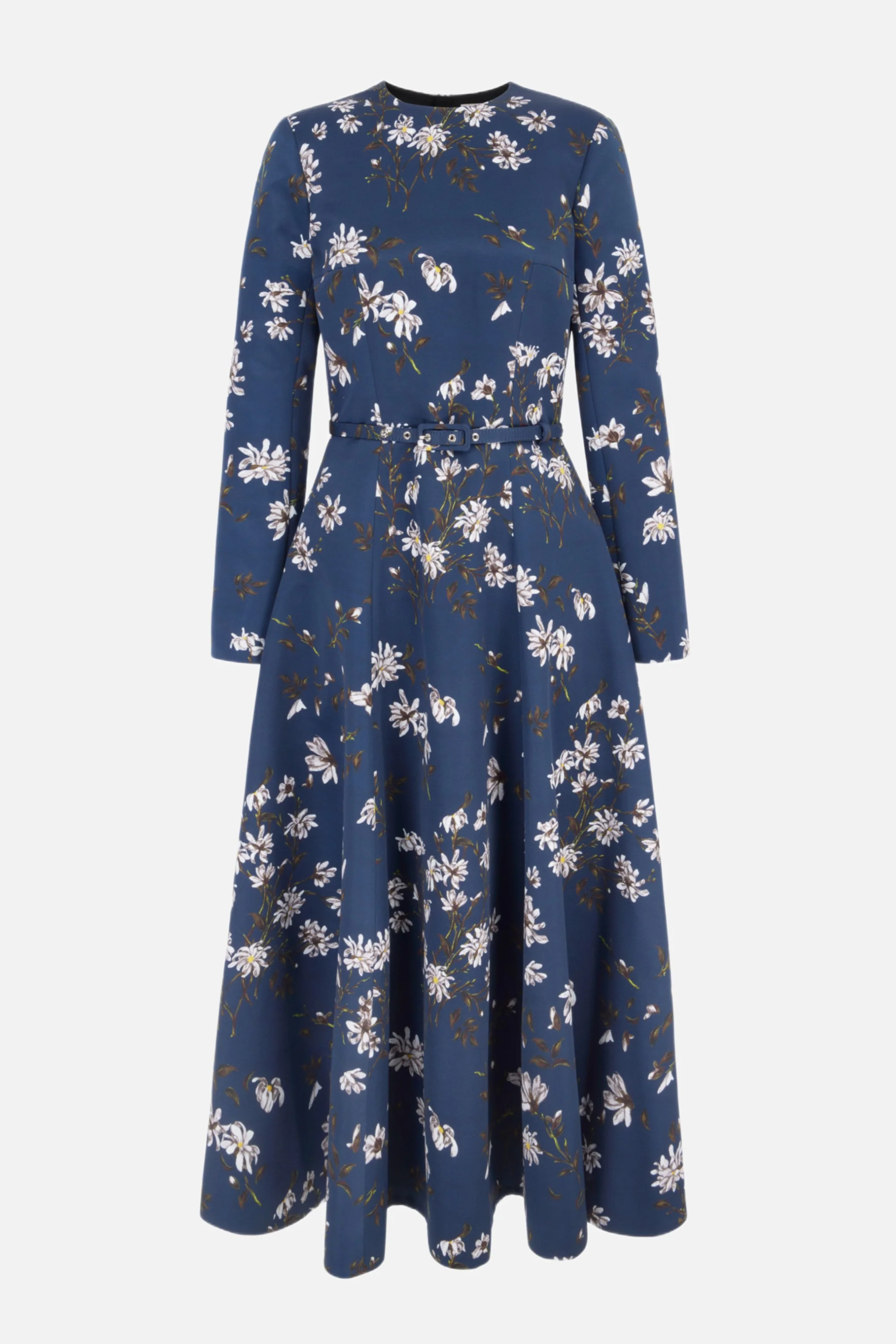 Capucine Dress in Midnight Magnolia Taffeta Faille