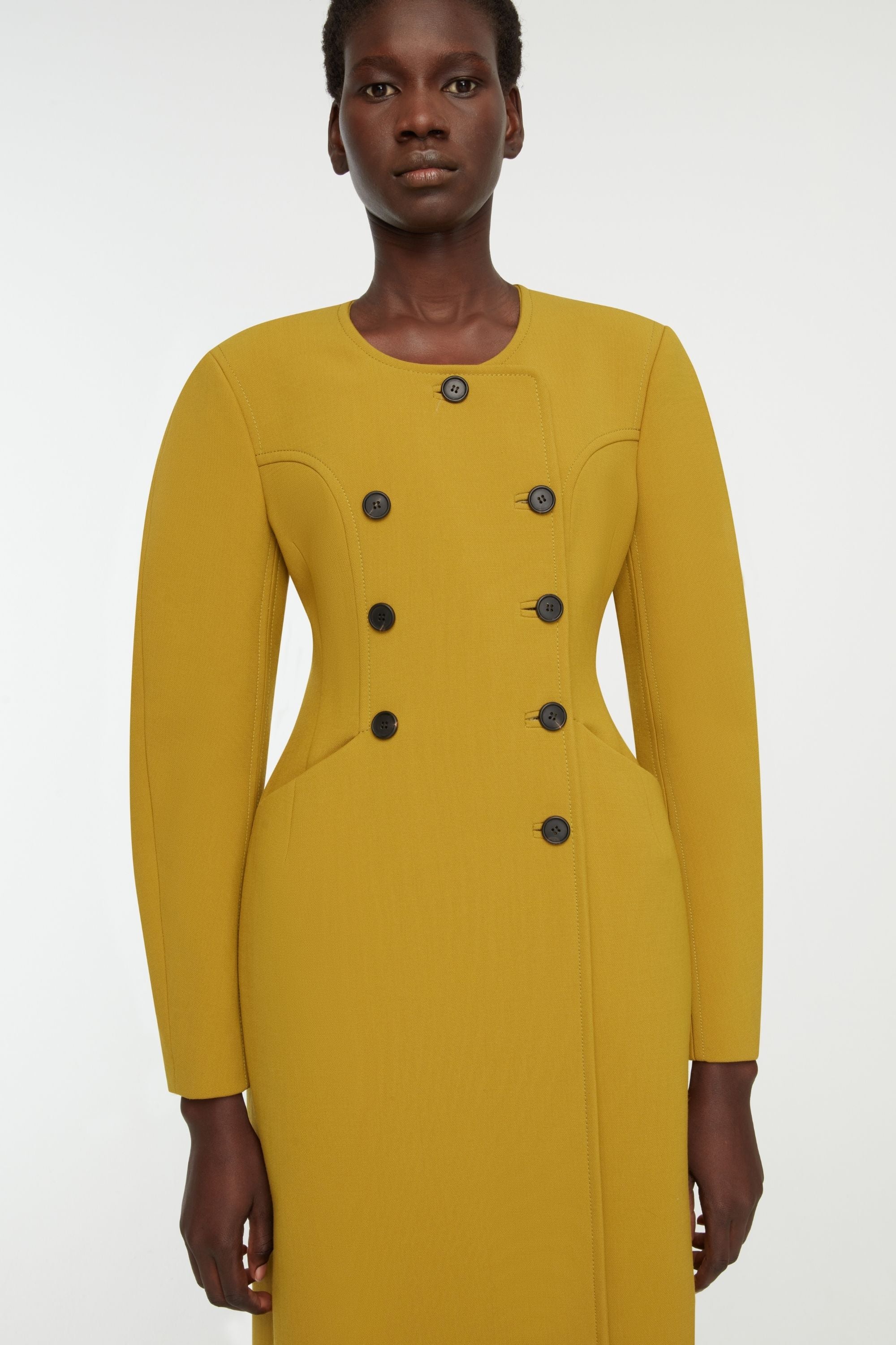 Dalvana Coat In Chartreuse Birdseye Suiting - Image 5