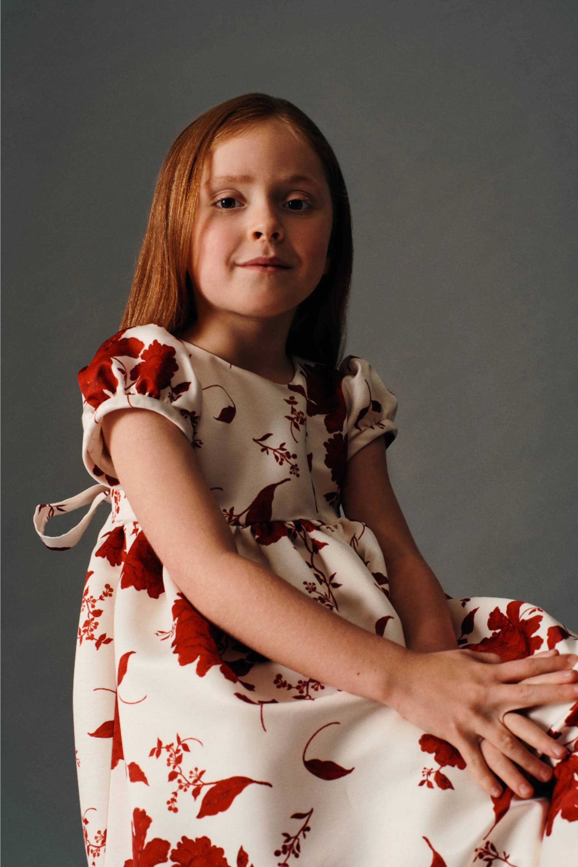 Dorothy Dress In Red Rose & Cream Taffeta Faille - Image 3