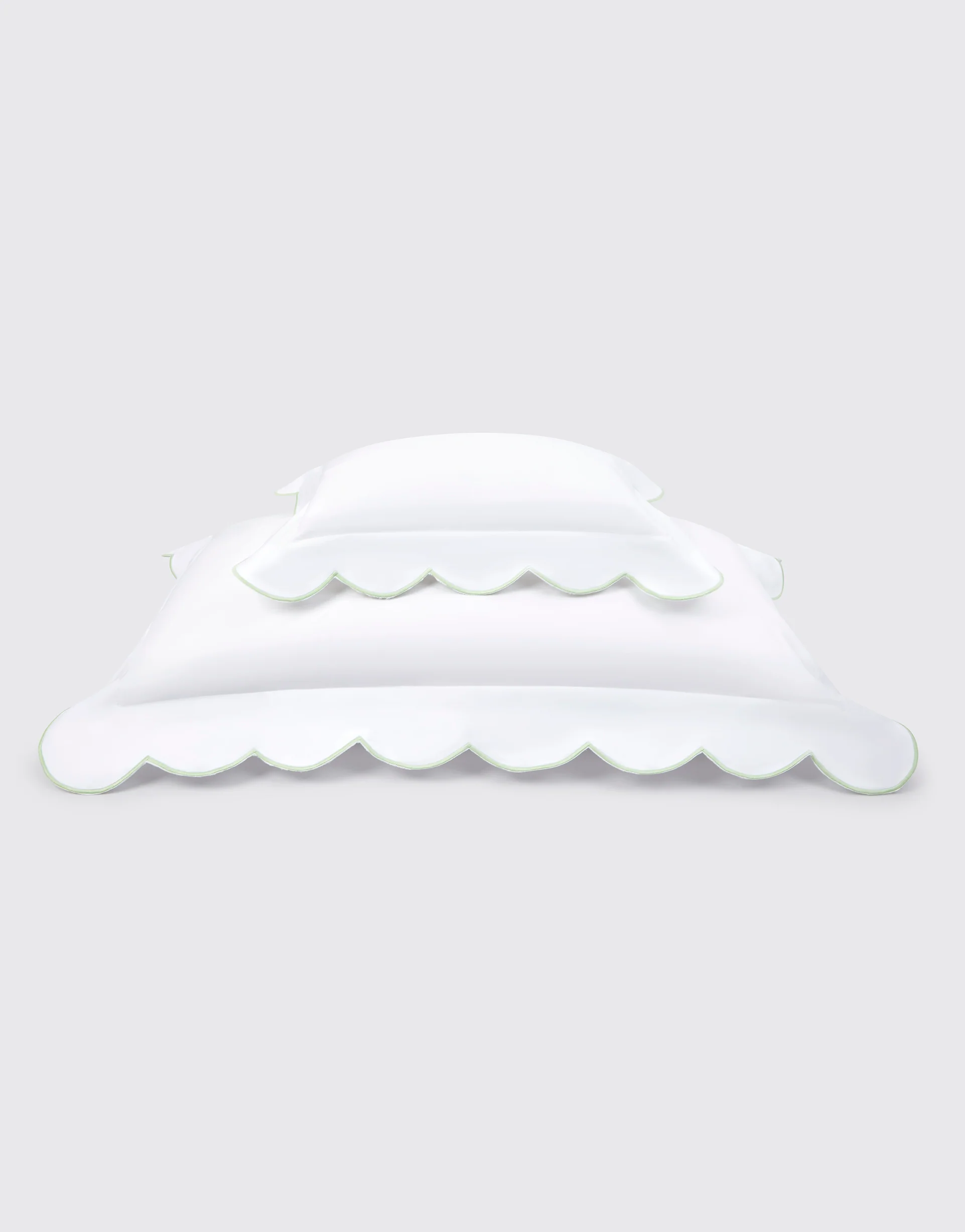Genova Pillow Slip in White & Mint Cotton - Image 3