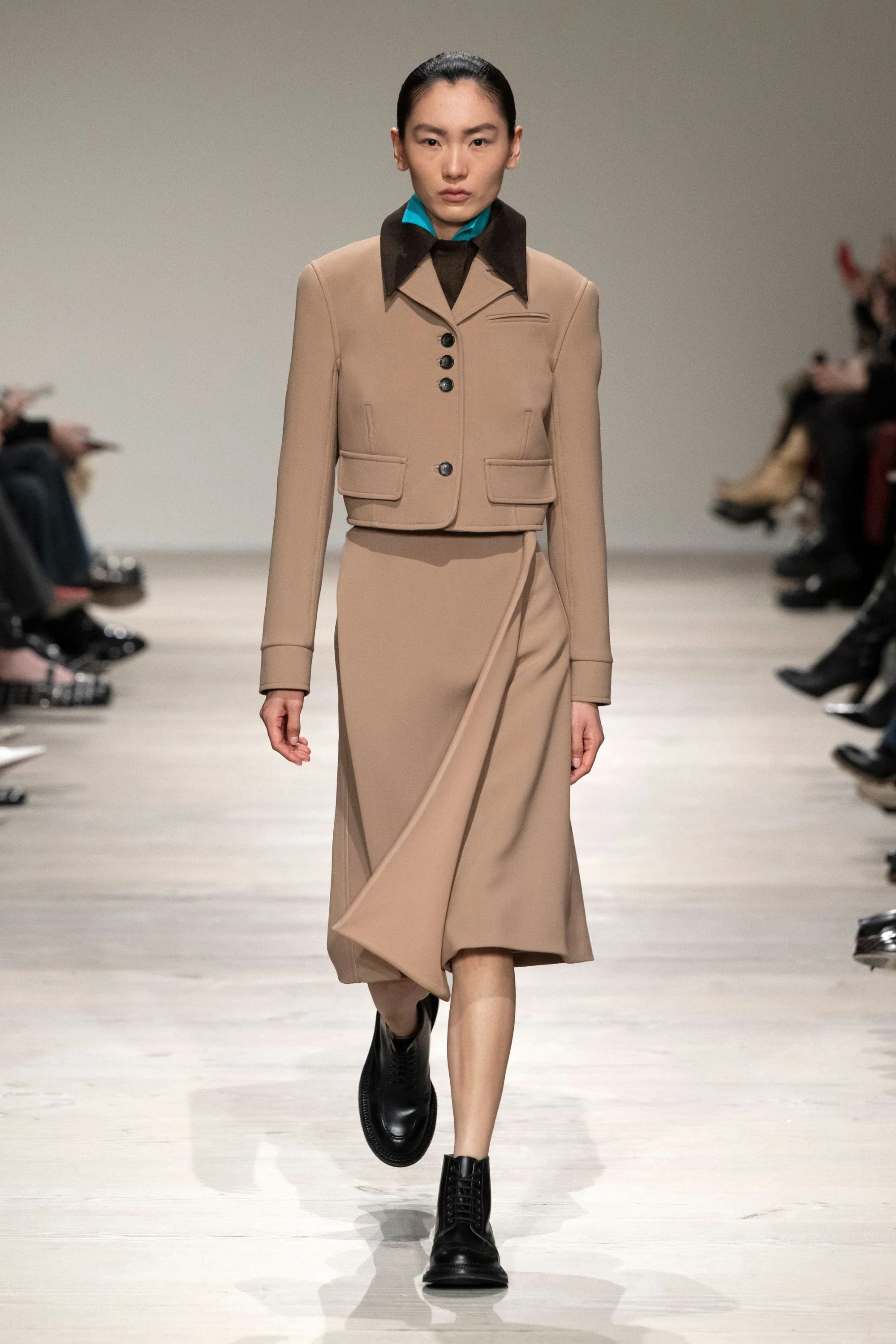 Ifsa Skirt In Camel Birdseye Suiting - Image 5