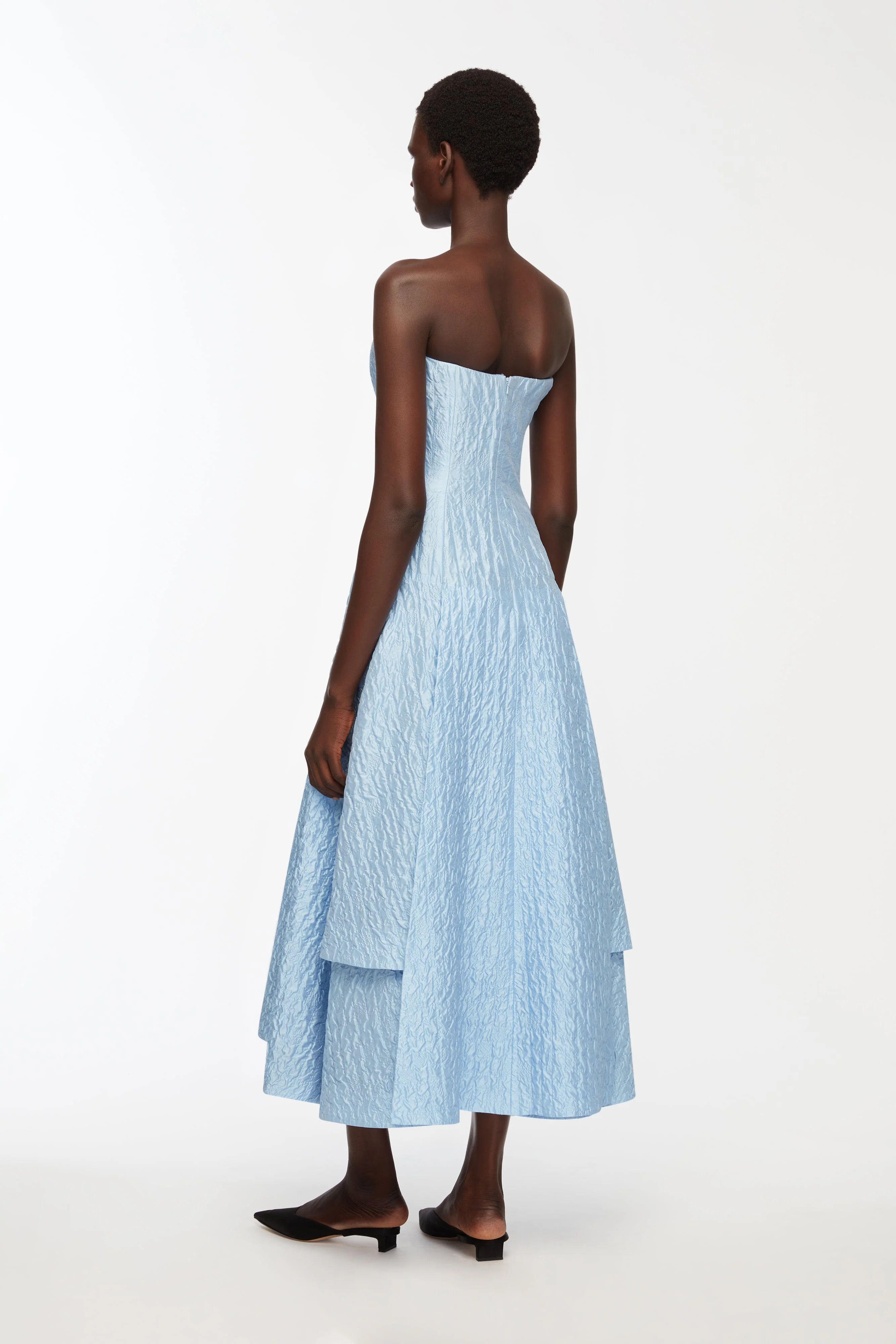Jenn Dress In Baby Blue Seersucker - Image 3