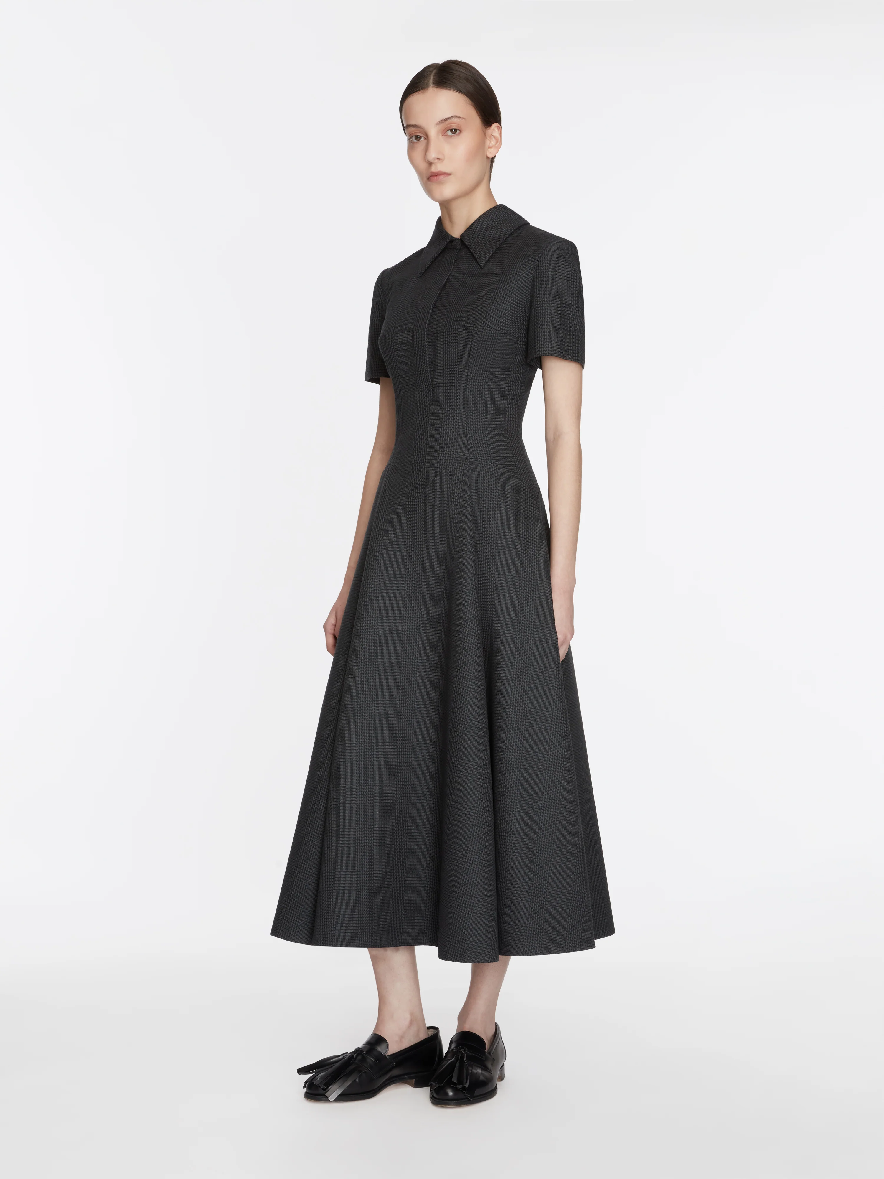 Jody Dress in Charcoal and Black Prince of Wales - Image 3