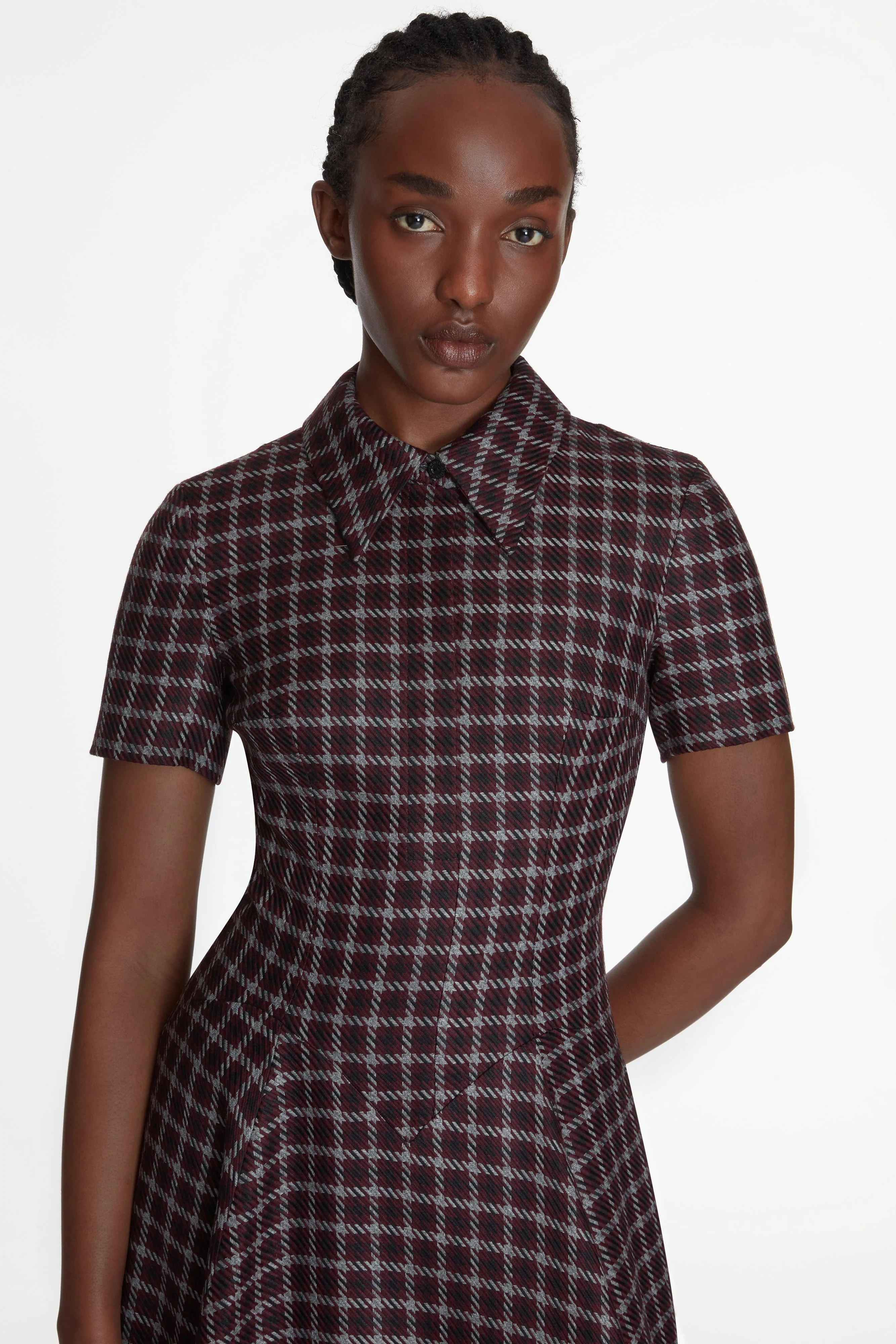 Jody Dress in Red and Black Houndstooth - Image 3