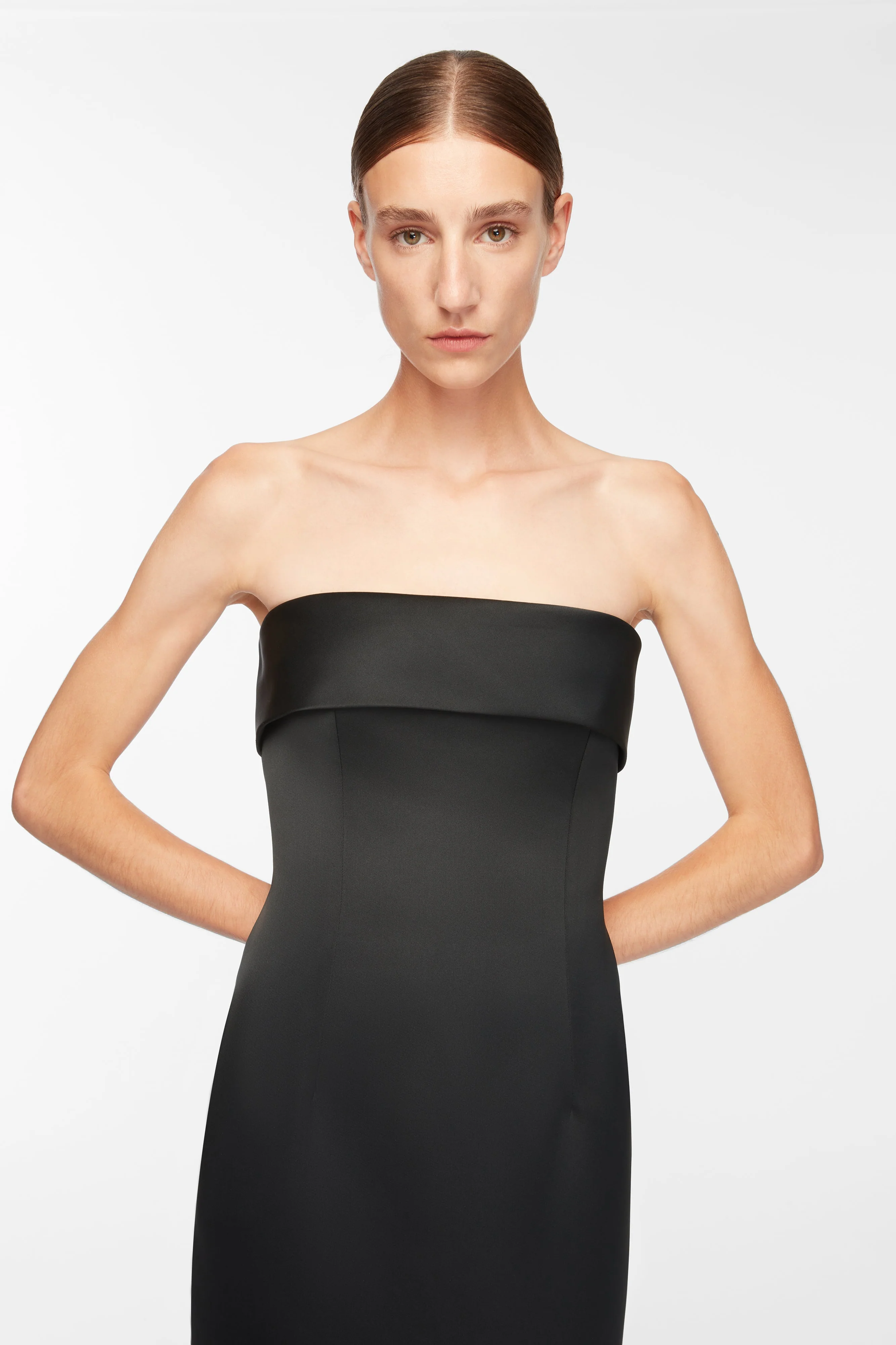 Keeley Dress in Black Duchess Satin - Image 3