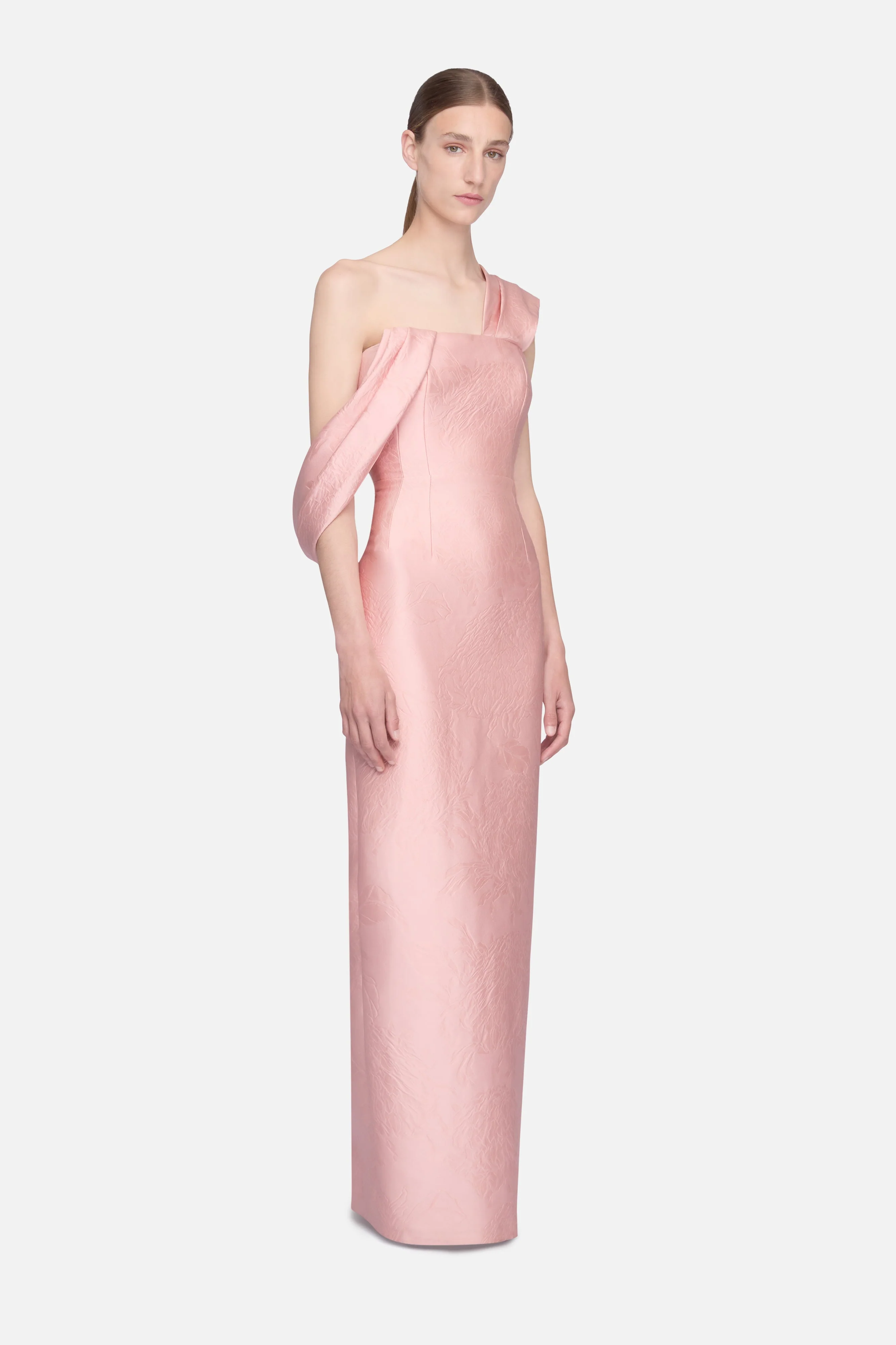 Kiana Dress Pink Embossed Cloque - Image 3