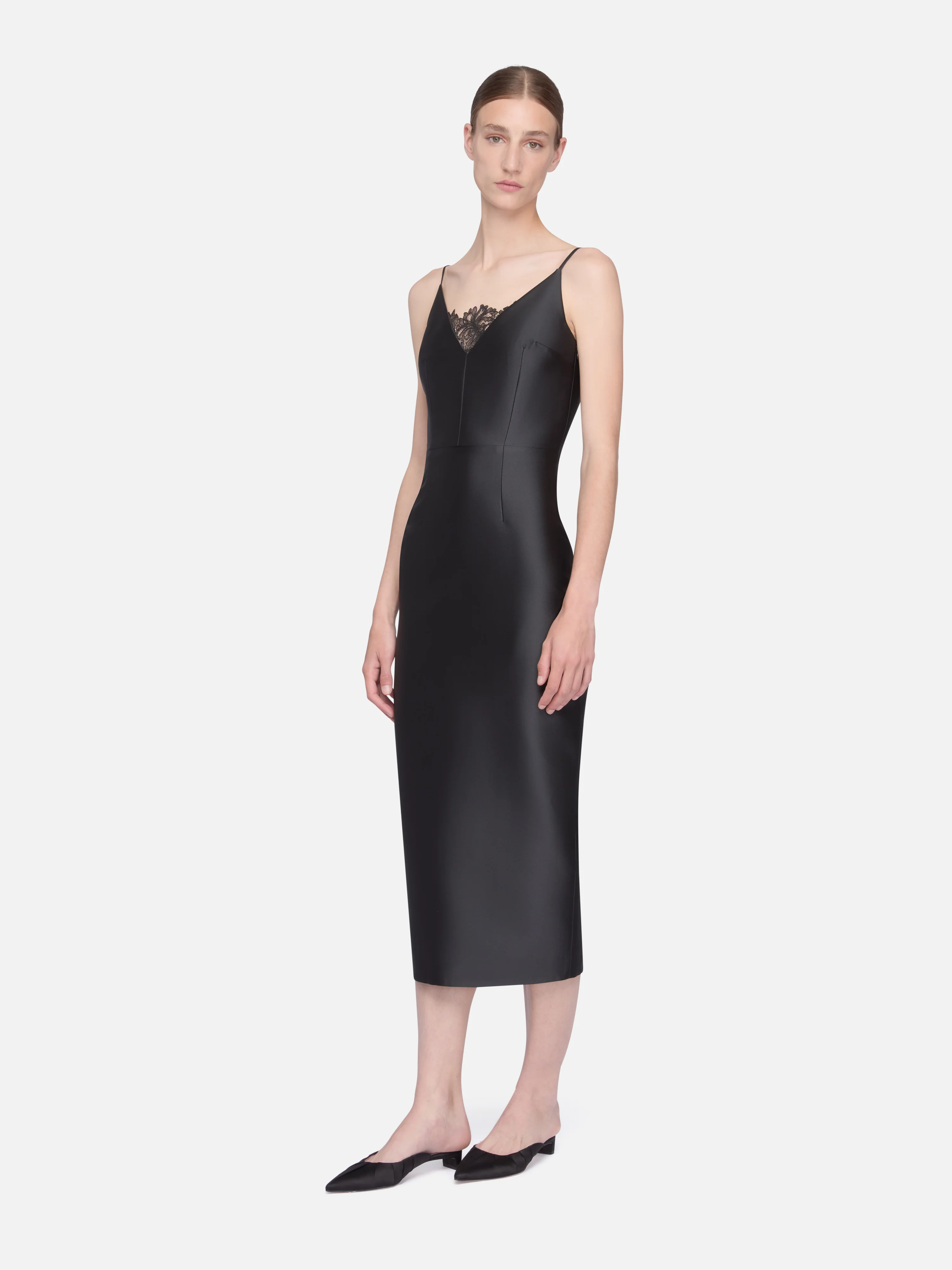 Libera Dress in Black Cloque - Image 3