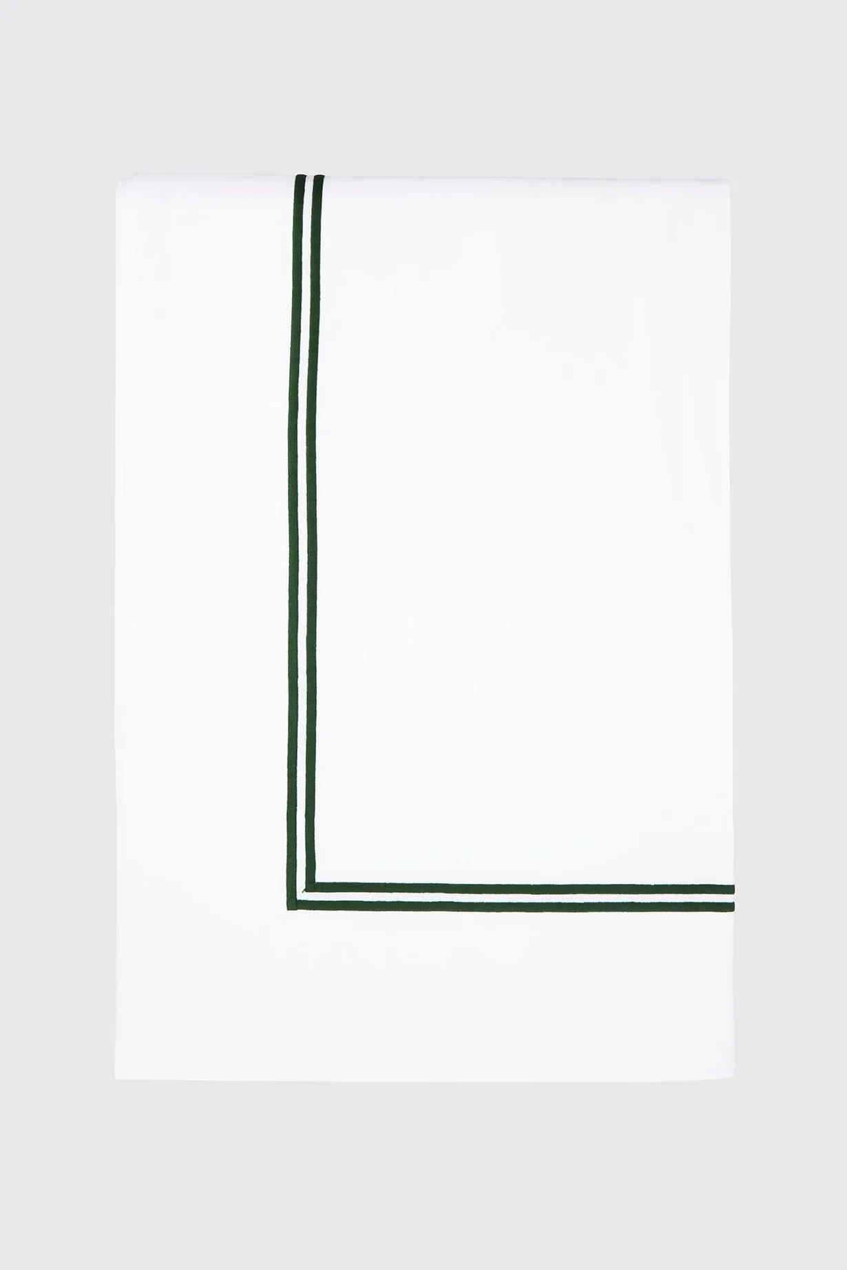 Luisa Top Sheet in White & Green Cotton