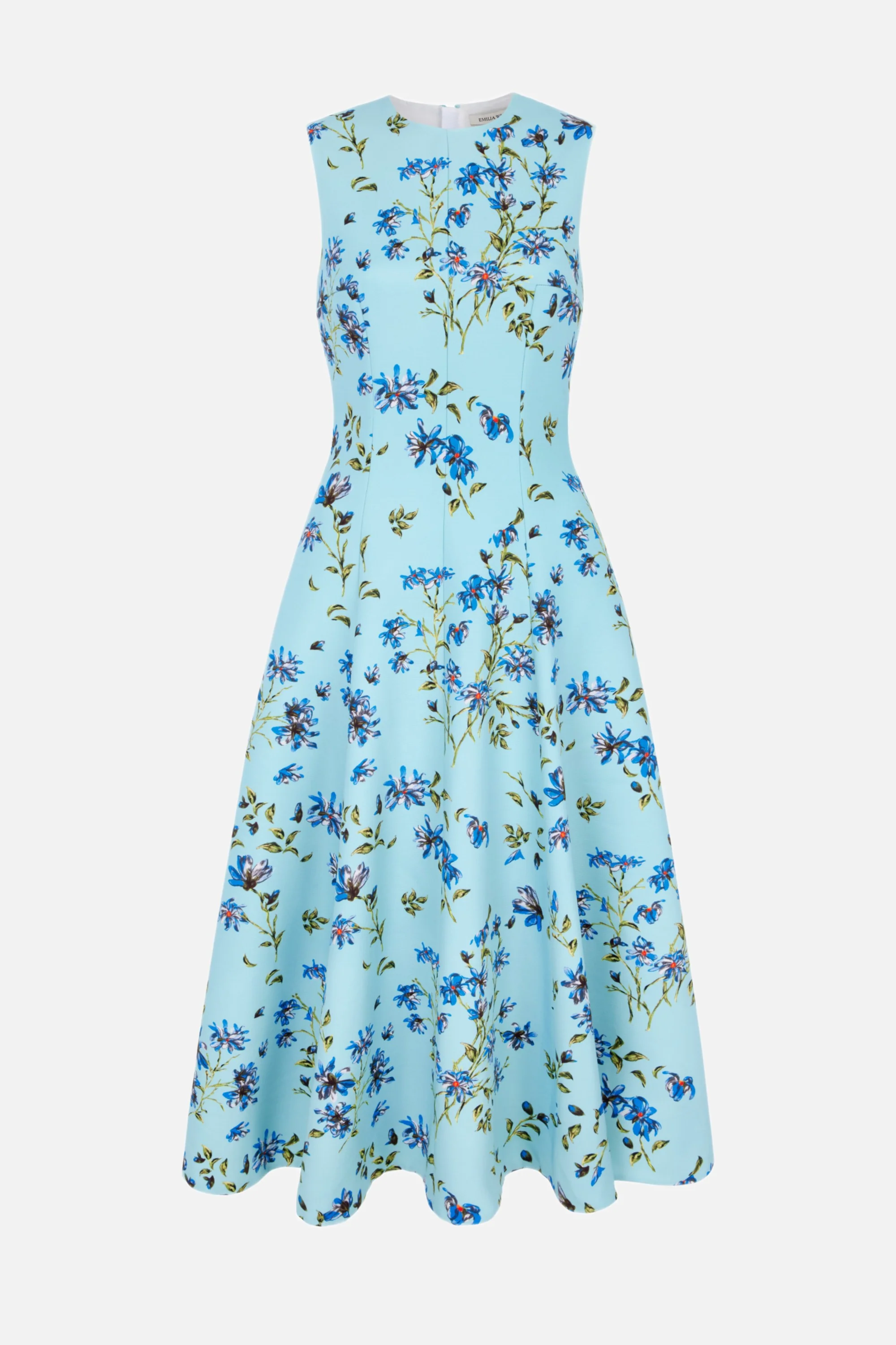 Mara Dress in Blue Magnolia Taffeta Faille