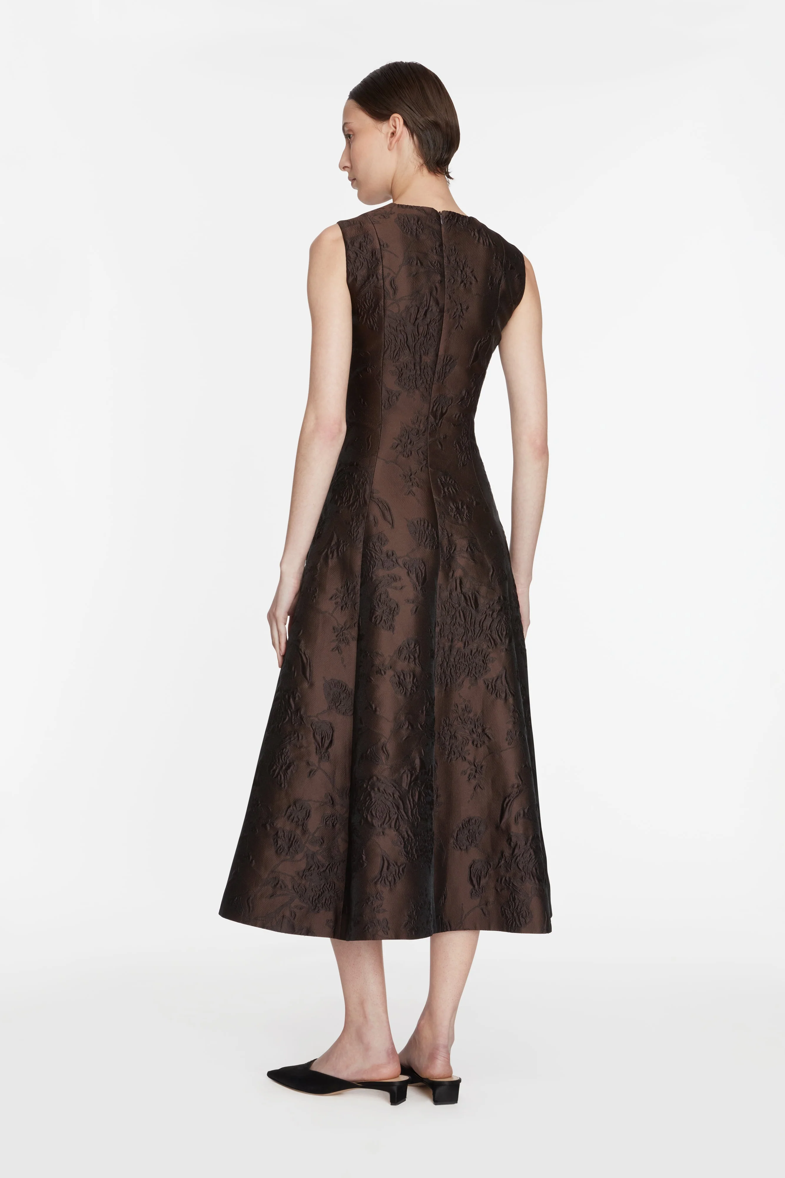 Mara Dress in Brown Graphic Floral - Image 4