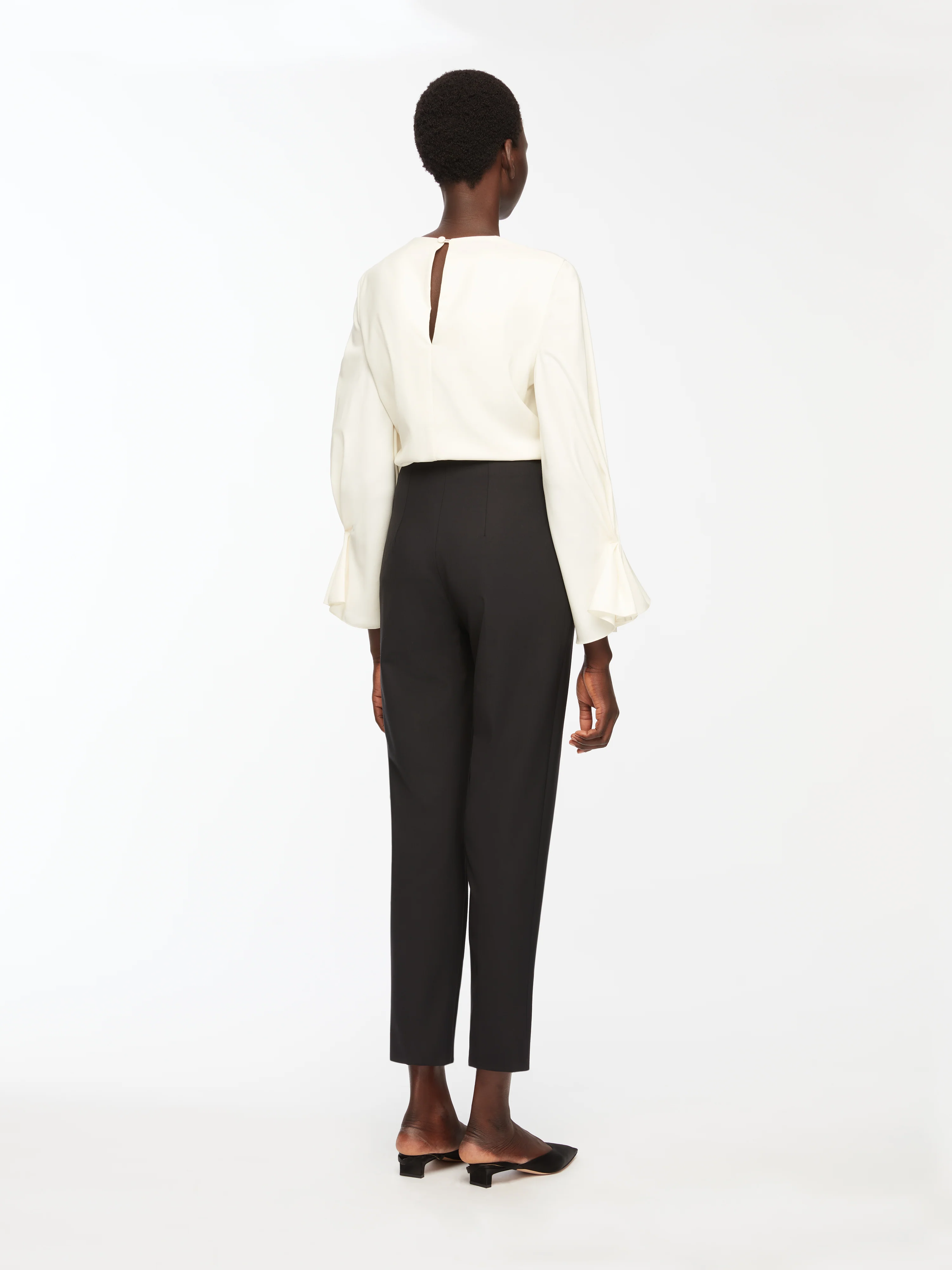 Marcel Trousers in Black Summer Wool - Image 4