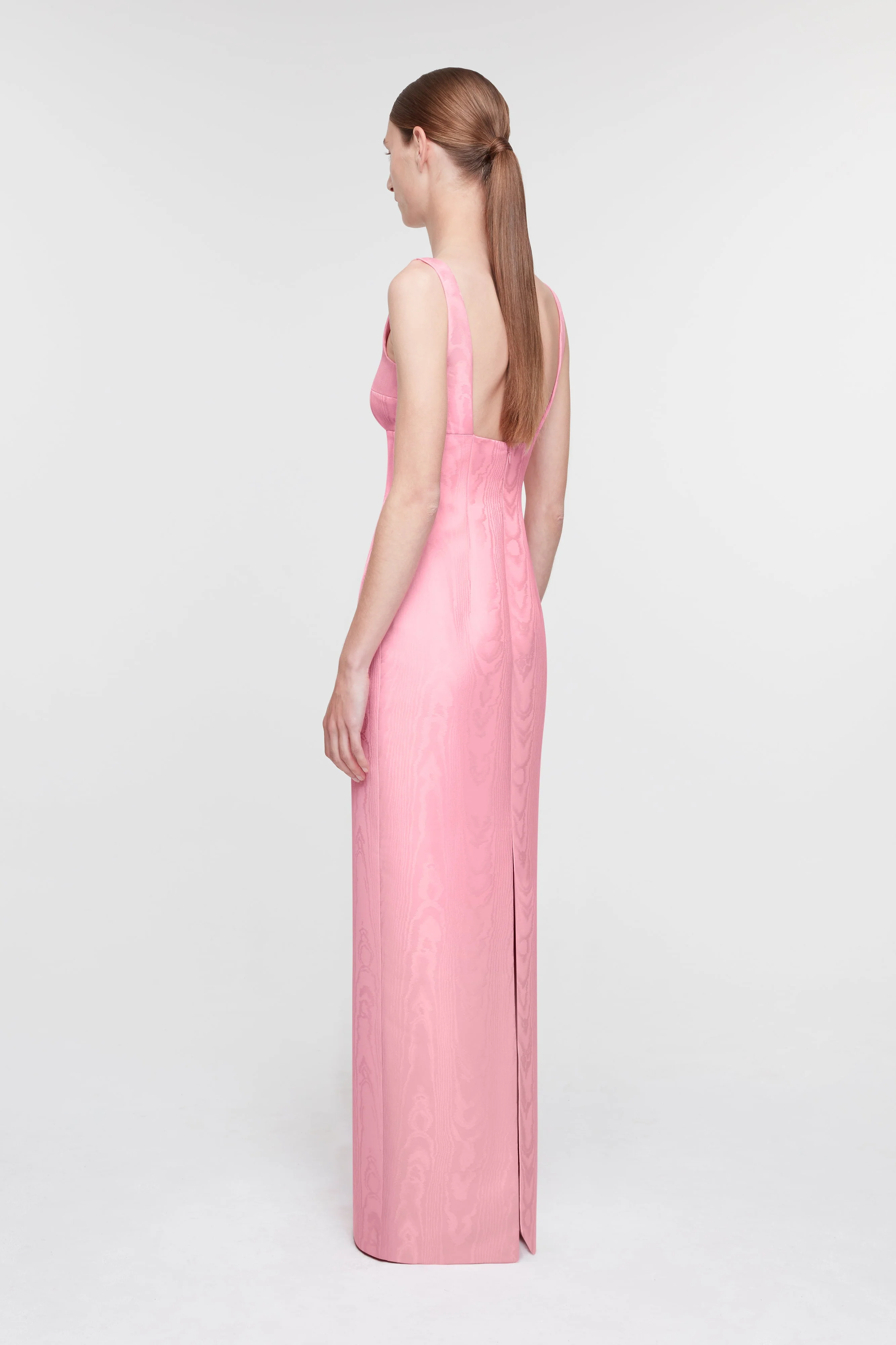 Micheline Dress in Pink Moire Mikado - Image 4