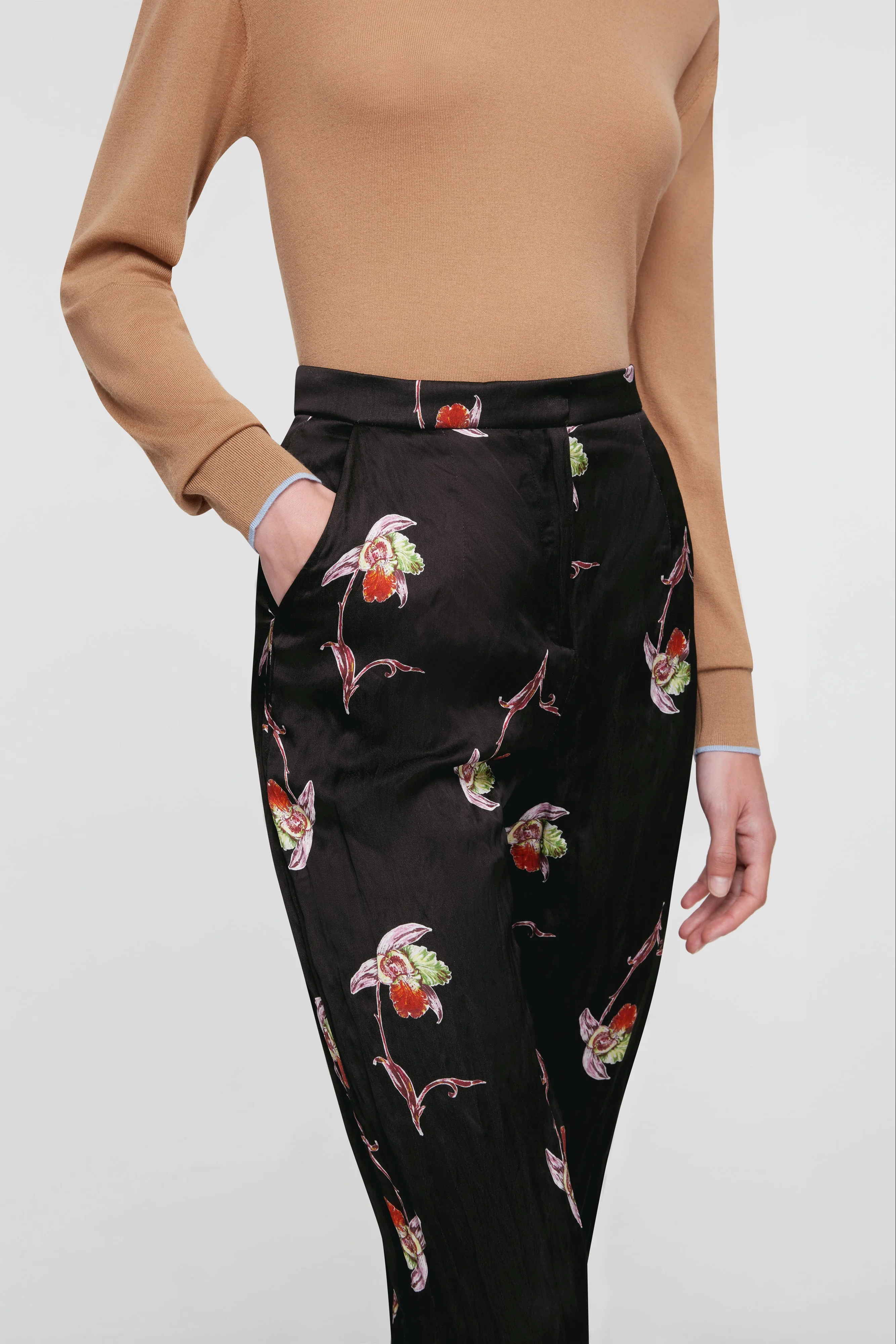 Miggy Trousers In Black Satin - Image 4