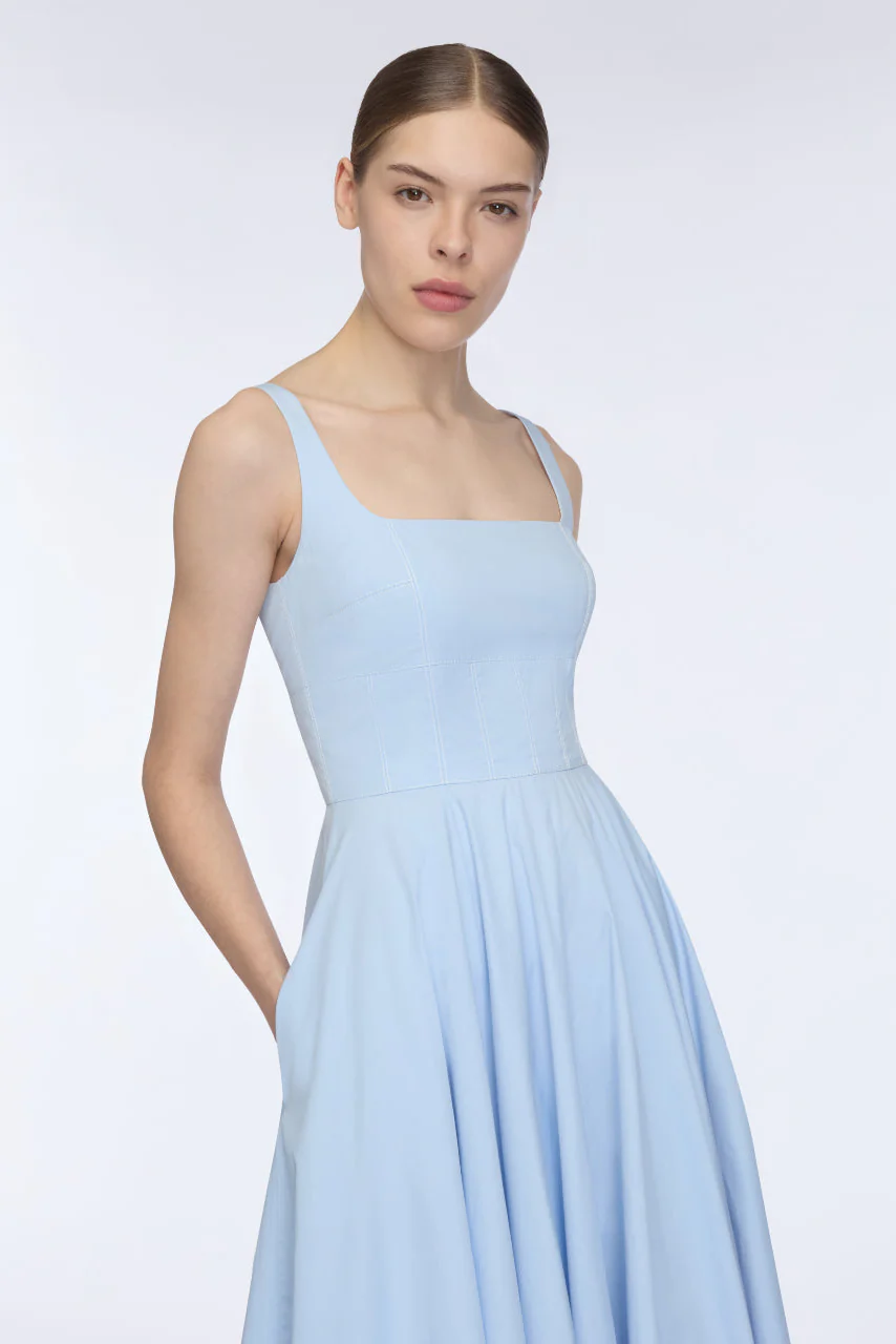 Nikush Dress in Icy Blue Denim - Image 4
