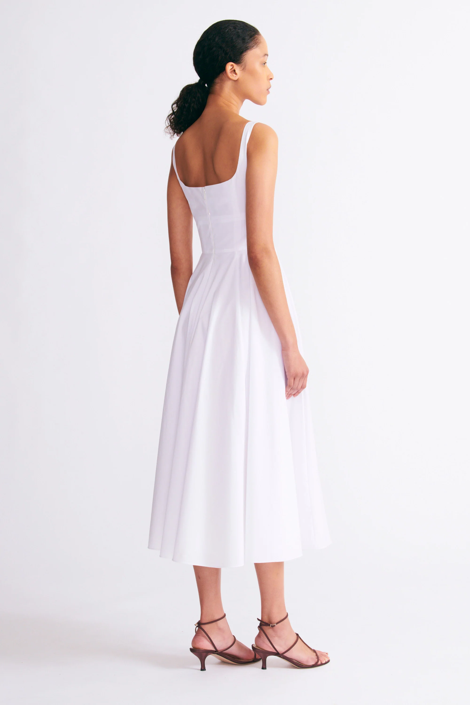 Nikush Dress In White Cotton - Image 3