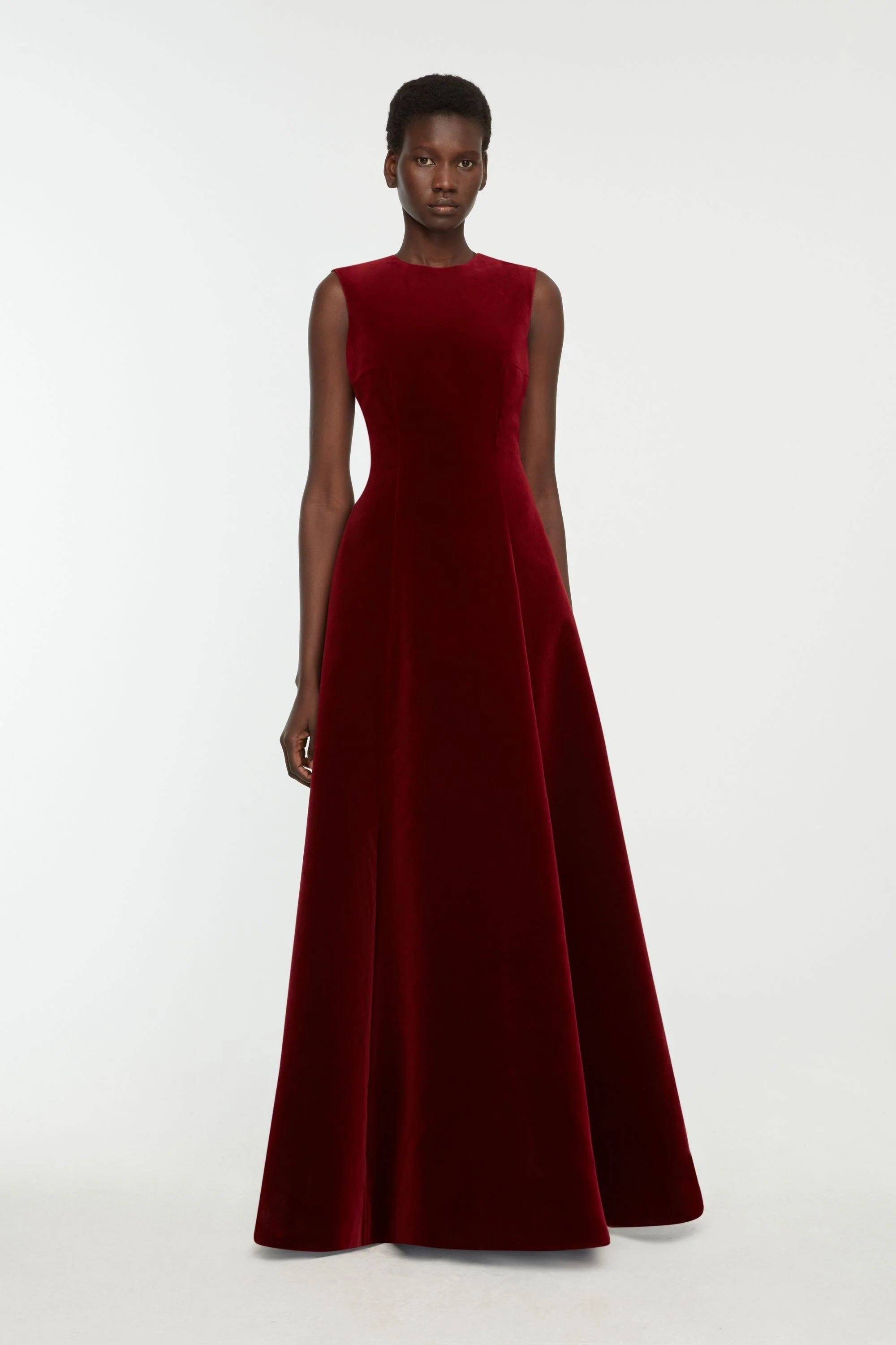 Nodin Dress In Burgundy Wind Velvet - Image 4