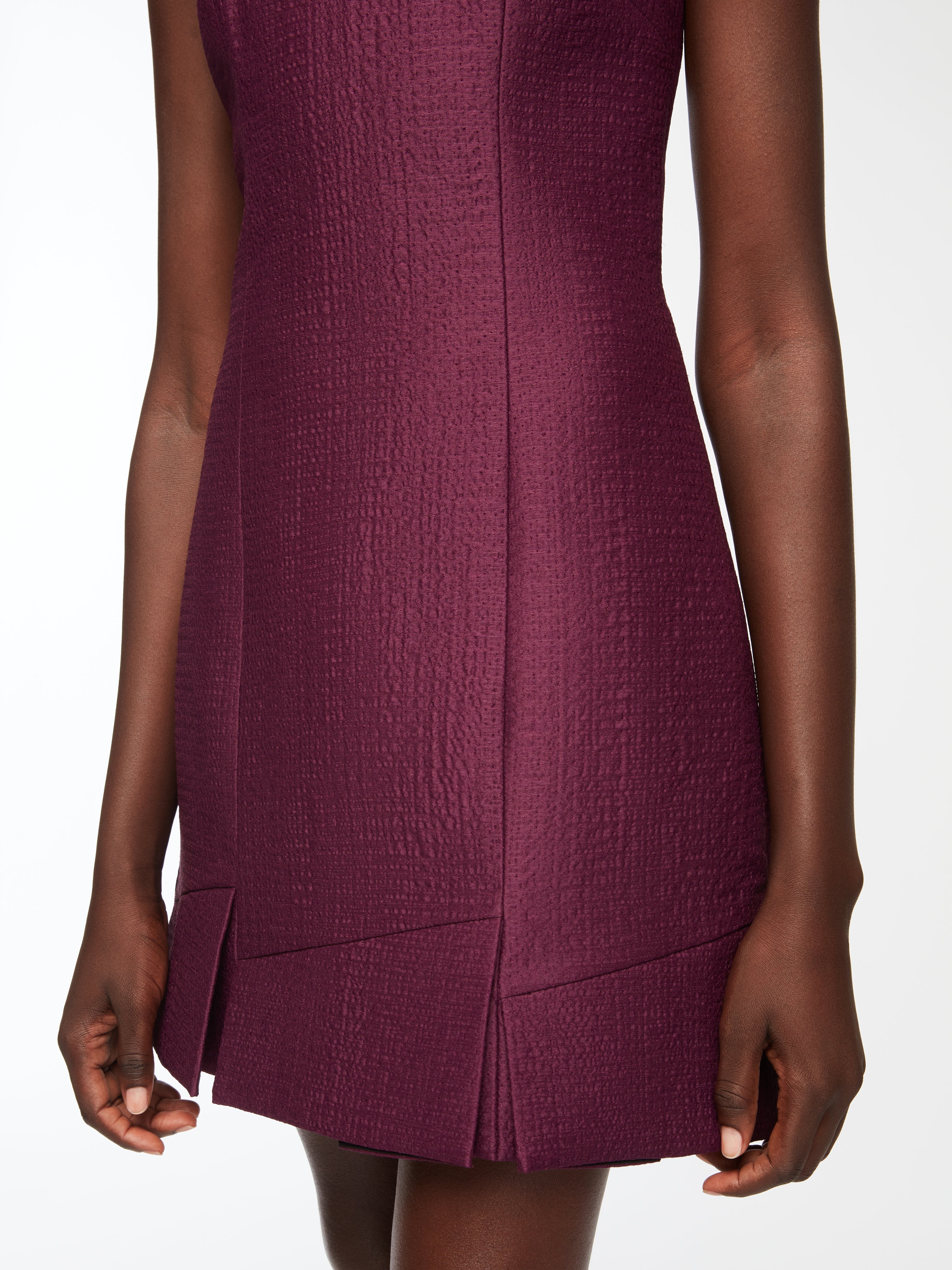 Petronella Dress In Plum Needle Punch Satin - Image 3