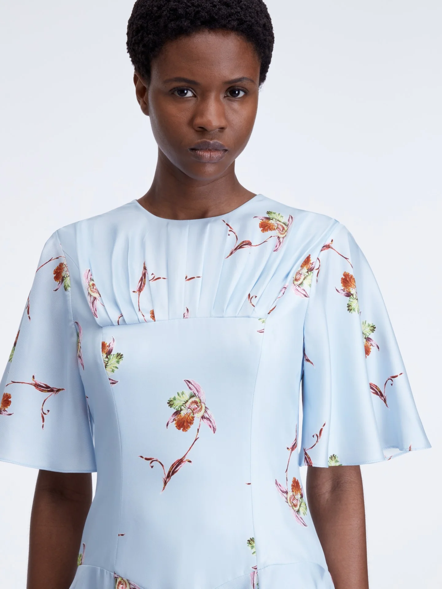 Risabelle Dress In Blue Lily Silk Twill - Image 4