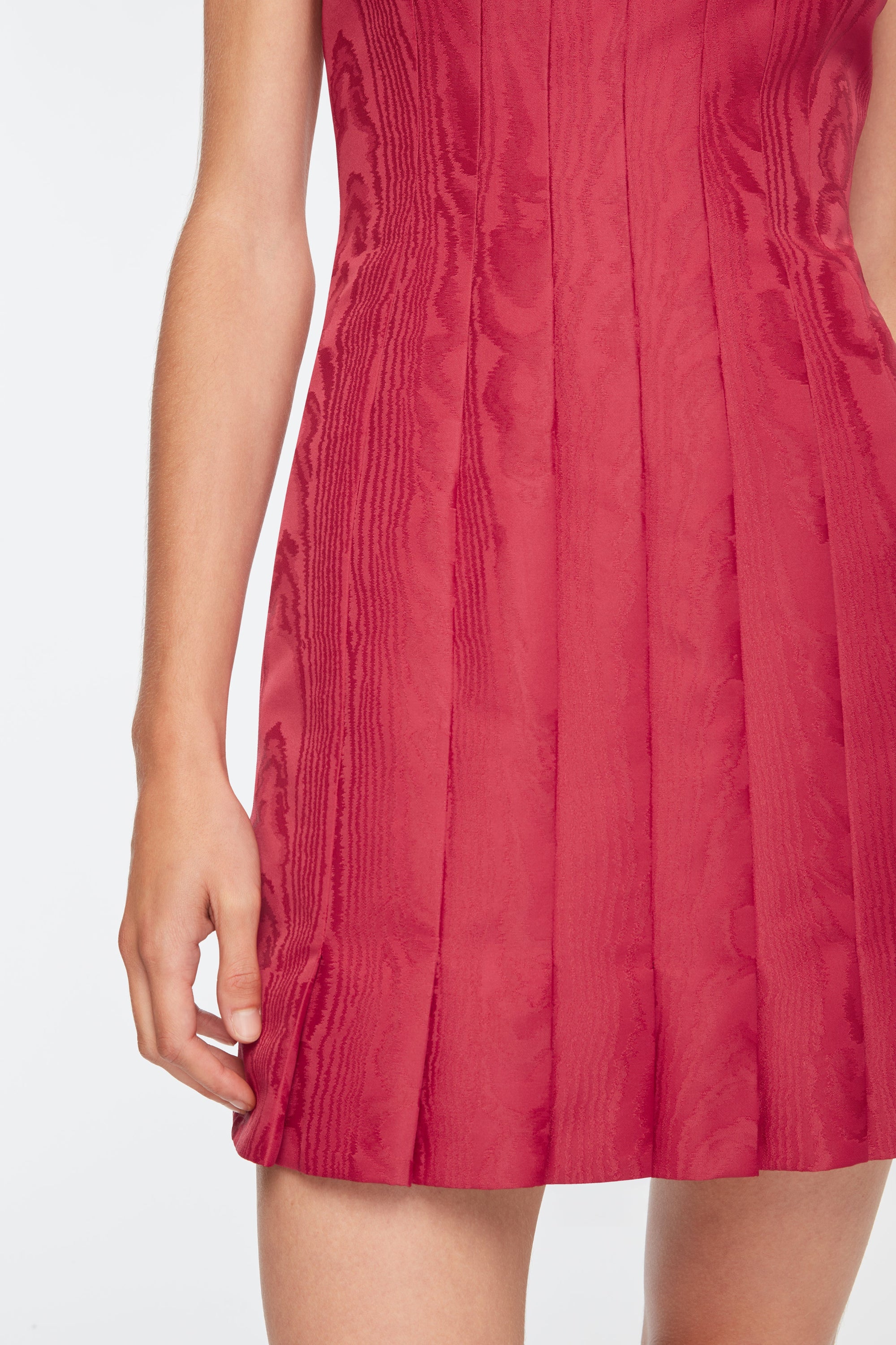 Sascha Dress In Red Moire Mikado - Image 4