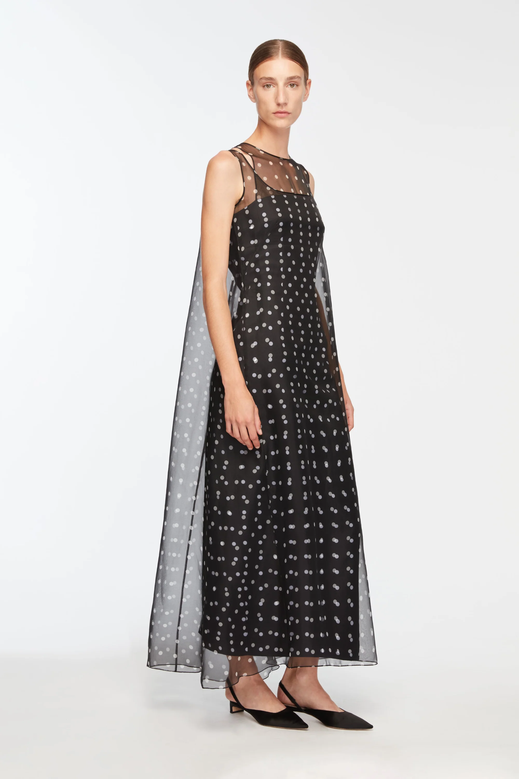 Selina Dress In Polka Dot Tafetta And Organza - Image 3