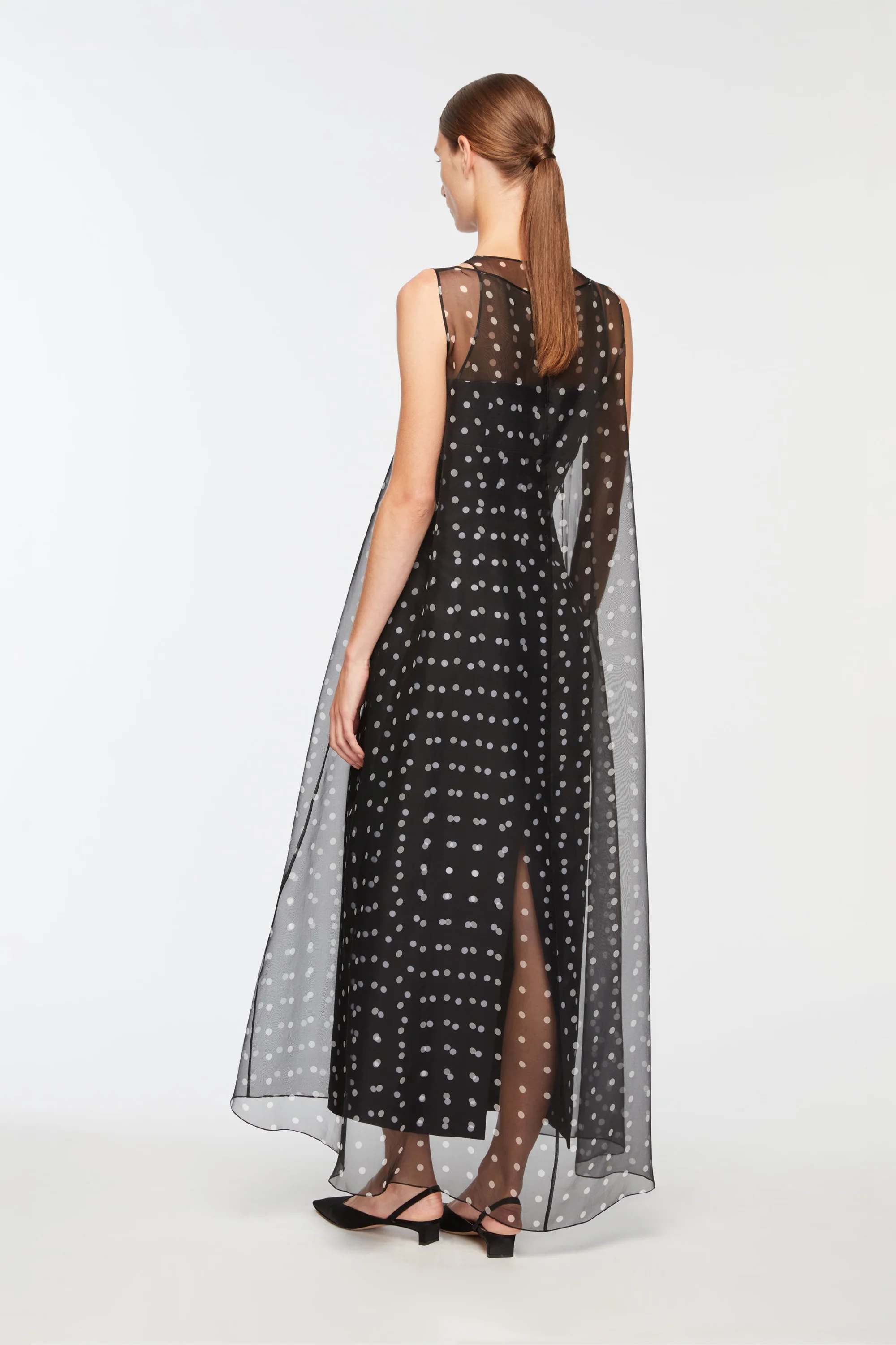 Selina Dress In Polka Dot Tafetta And Organza - Image 4