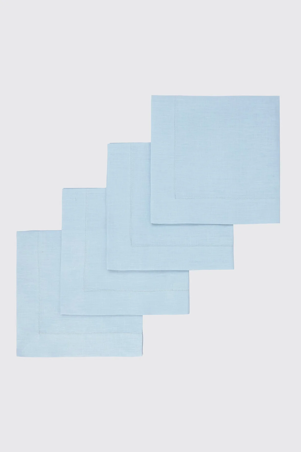Set of 4 Zig Zag Cocktail Napkins in Igloo Linen - Image 2